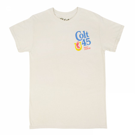 Colt 45 Malt Liquor Beige Colorway Front and Back Print T-Shirt